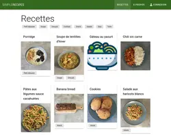 UI du site de recettes véganes